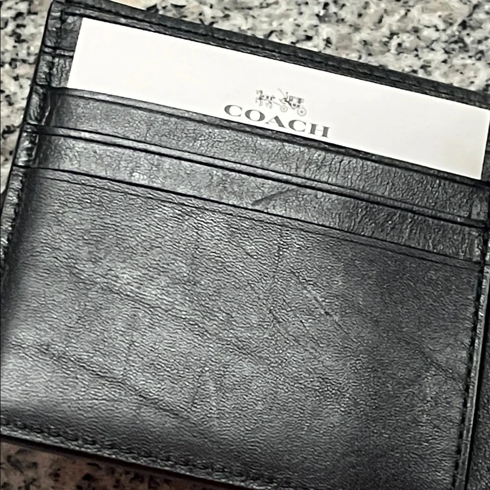Coach New York Terrain Bifold Wallet Chalk new leather perfed Men’s